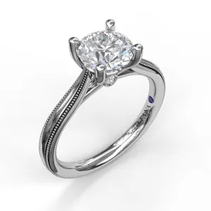Fana Round Cut Solitaire With Milgrain-Edged Band