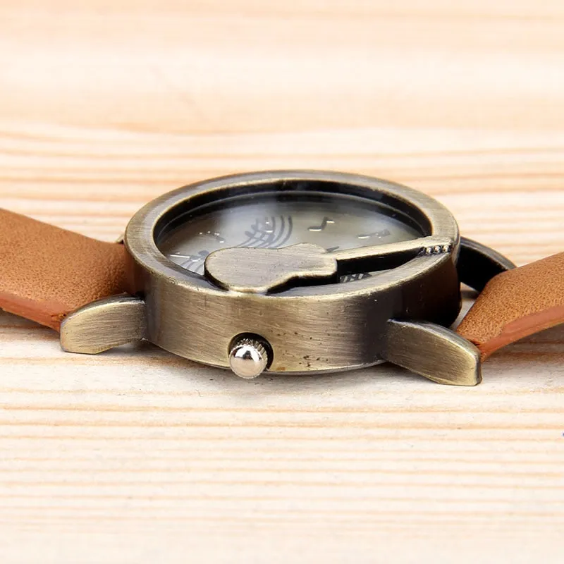 Fashion Tuitar Music Casual Watch for Women, Leather Strap