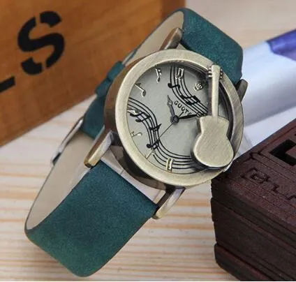 Fashion Tuitar Music Casual Watch for Women, Leather Strap