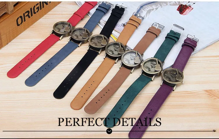 Fashion Tuitar Music Casual Watch for Women, Leather Strap