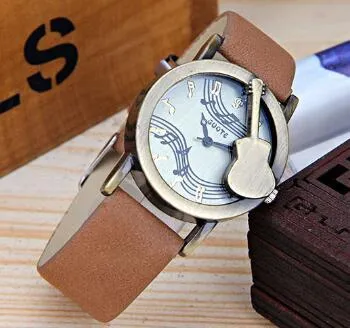 Fashion Tuitar Music Casual Watch for Women, Leather Strap