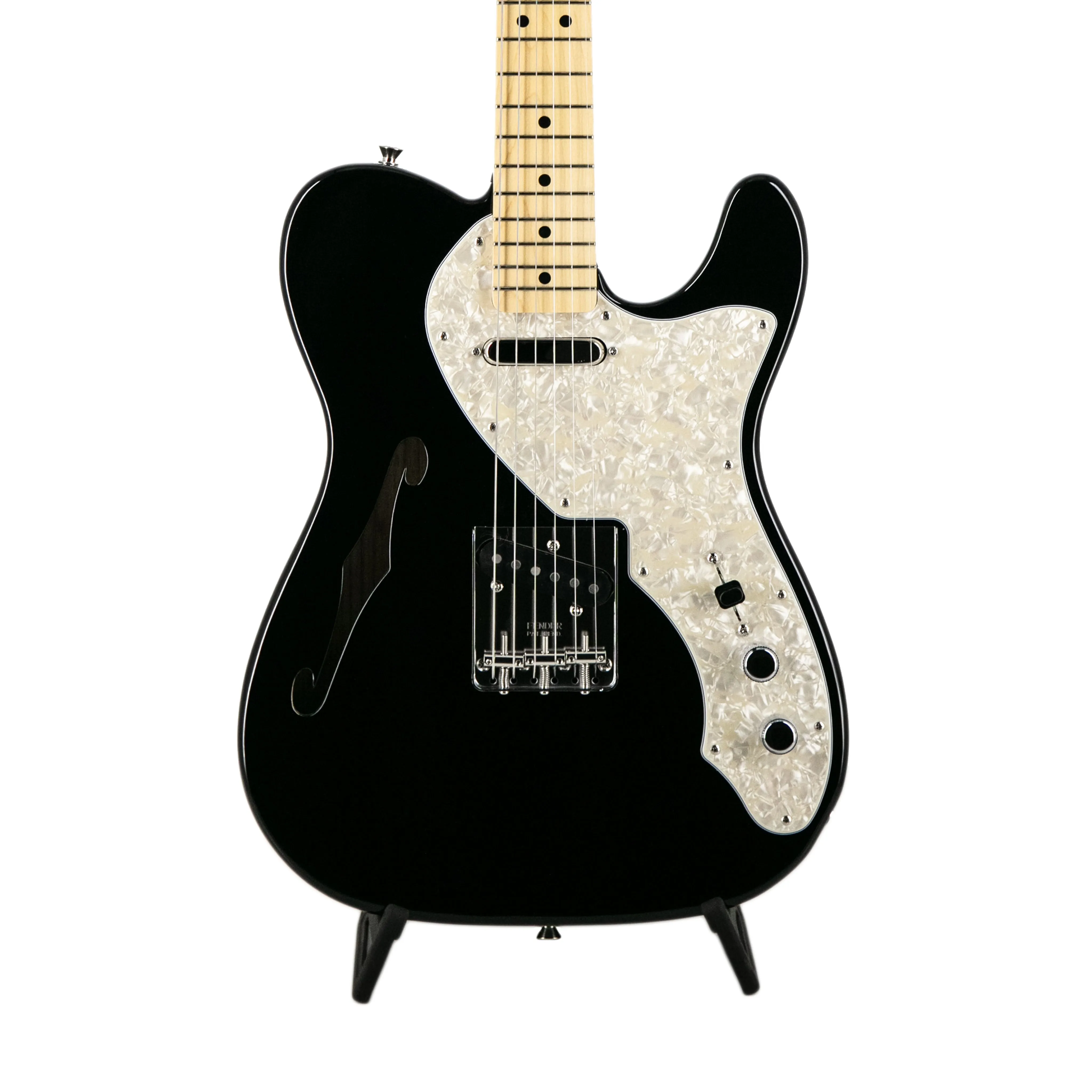 Fender FSR Collection Traditional 60s Telecaster Thinline Electric Guitar, Maple FB, Black