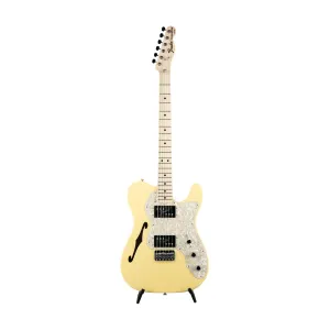 Fender FSR Collection Traditional 70s Telecaster Thinline Electric Guitar, Maple FB, Vintage White