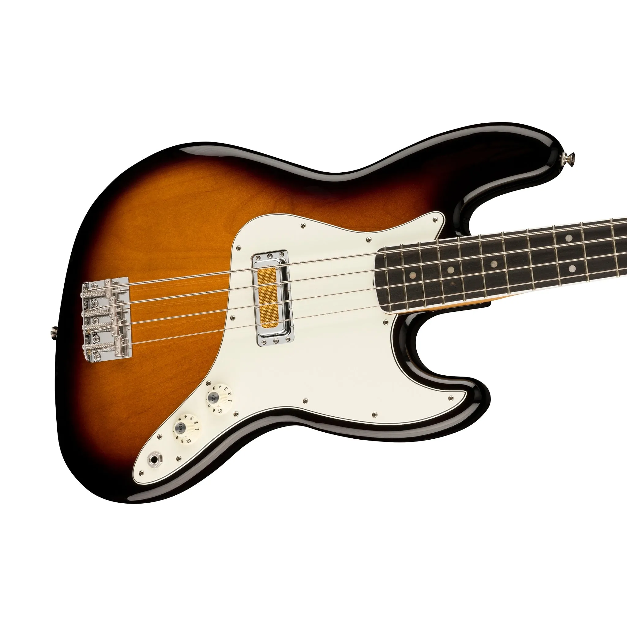 Fender Gold Foil Jazz Bass 4-String Bass Guitar, Ebony FB, 2-Color Sunburst