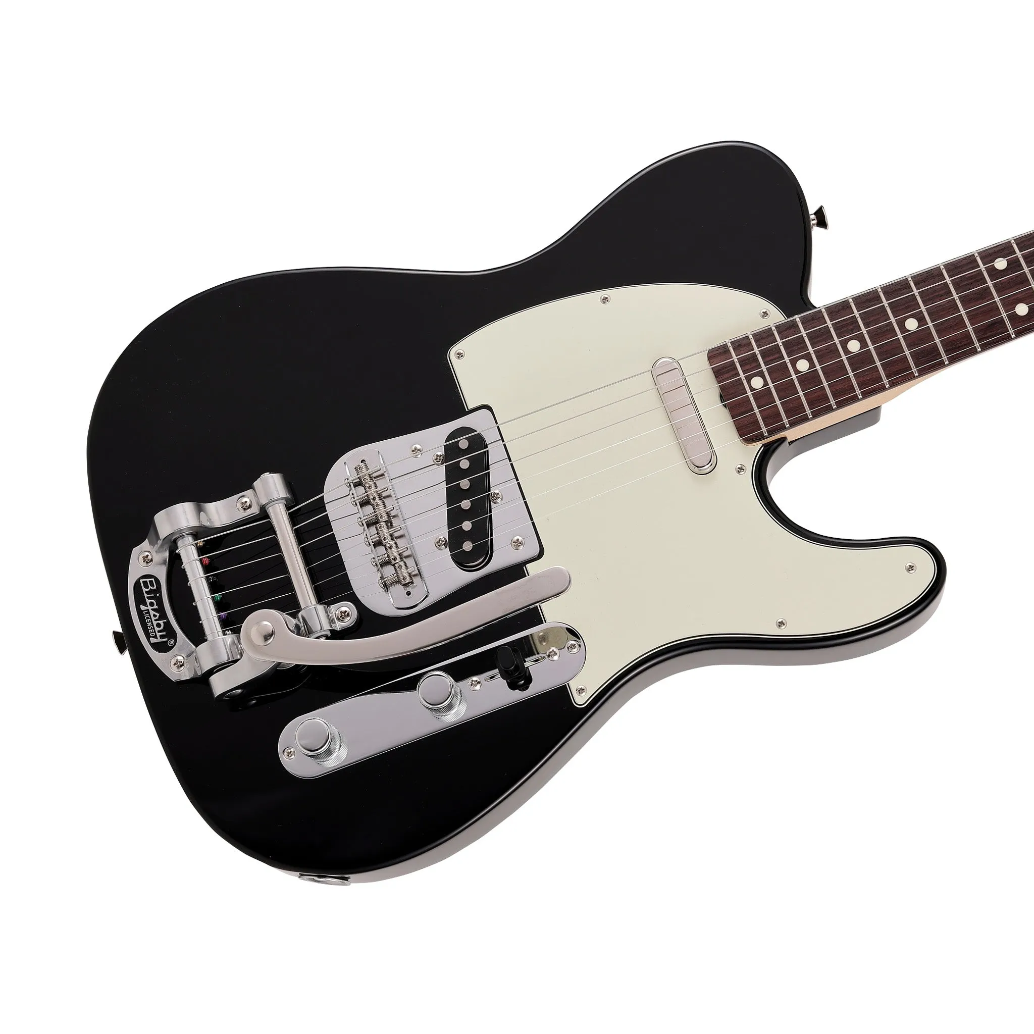 Fender Japan Ltd Ed Traditional 60s Telecaster Electric Guitar w/Bigsby, RW FB, Black