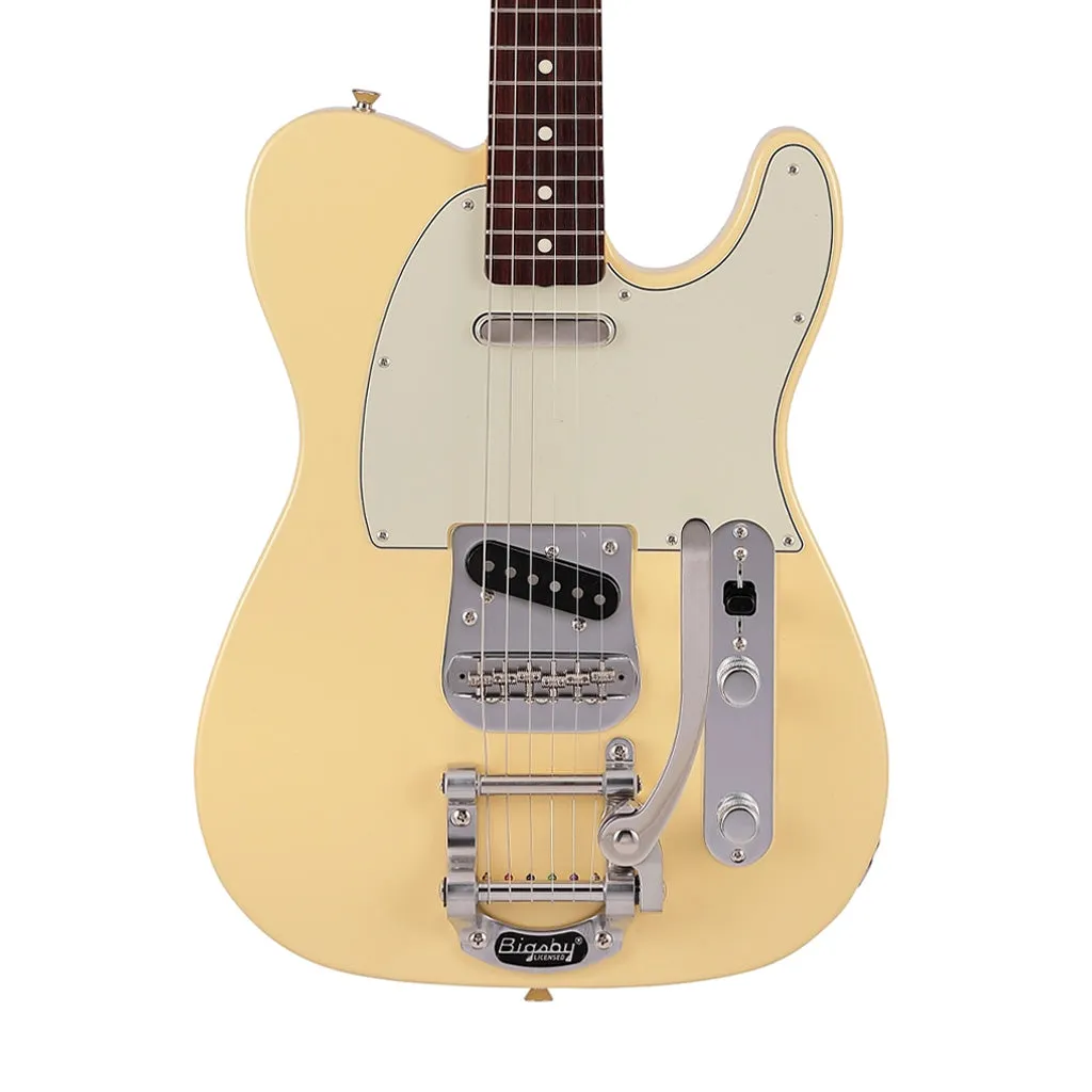 Fender Japan Ltd Ed Traditional 60s Telecaster Electric Guitar w/Bigsby, RW FB, Vintage White