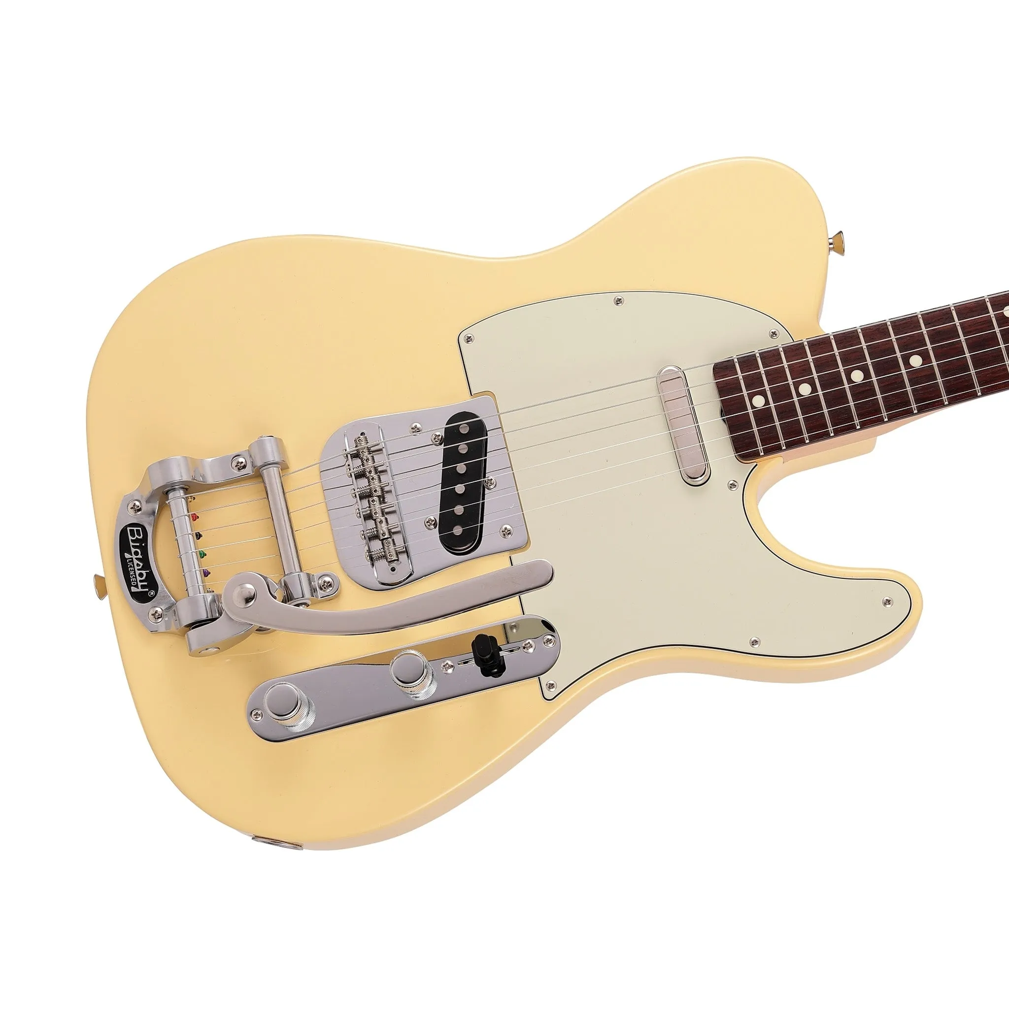 Fender Japan Ltd Ed Traditional 60s Telecaster Electric Guitar w/Bigsby, RW FB, Vintage White
