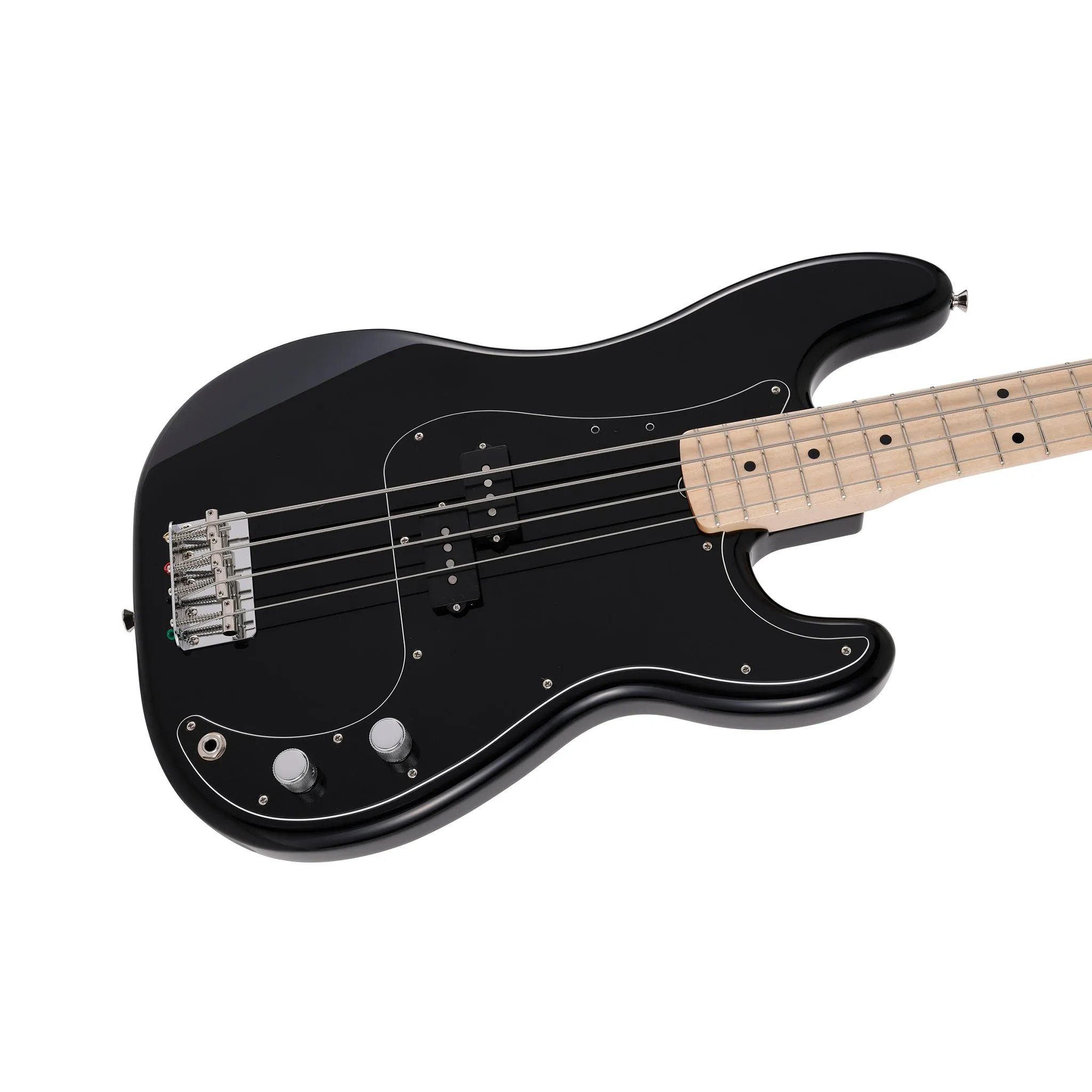 Fender Japan Traditional II 70s Precision Bass Guitar, Maple FB, Black