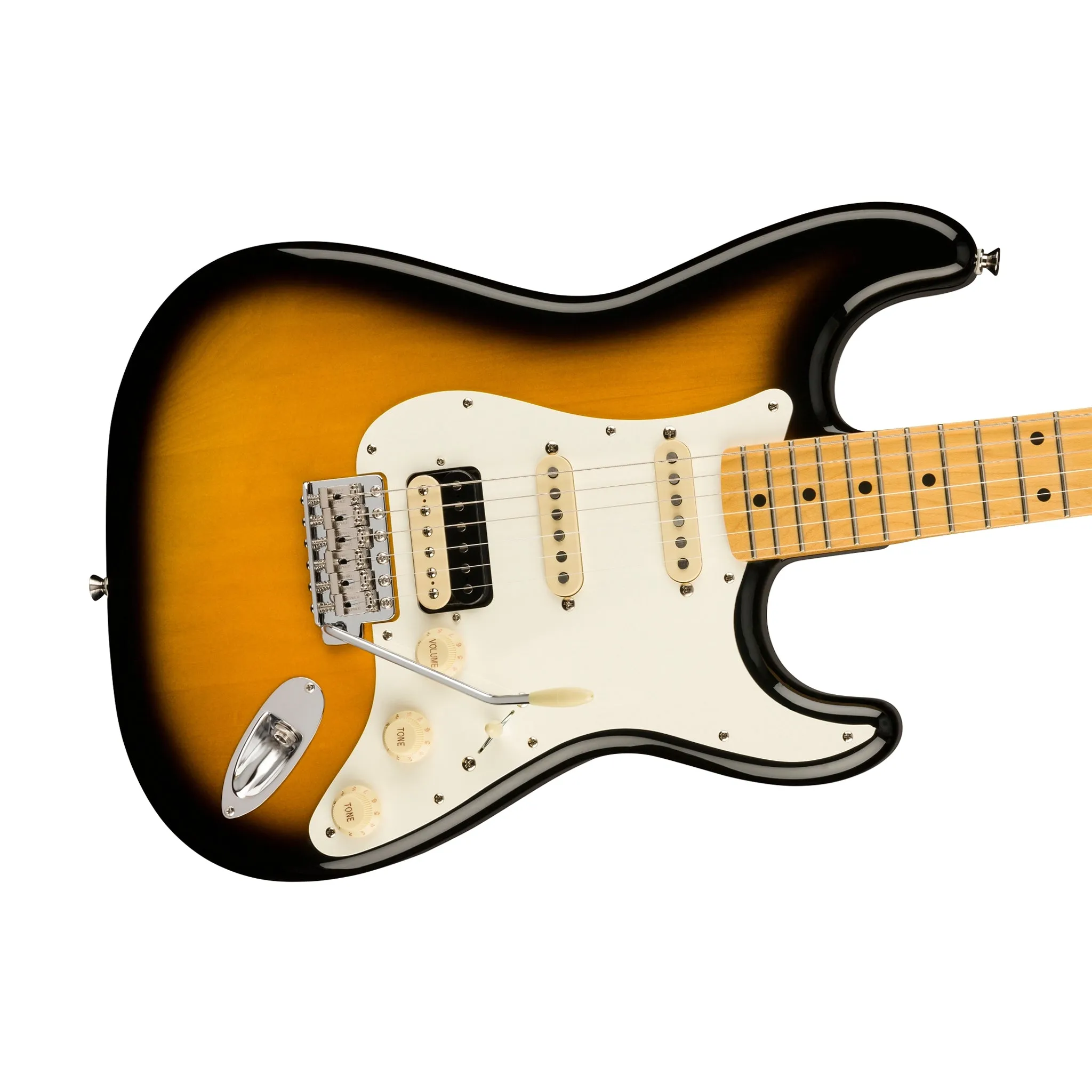 Fender JV Modified 50s Stratocaster HSS Electric Guitar, Maple FB, 2-Color Sunburst
