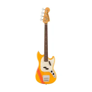 Fender Vintera II 70s Mustang Bass Electric Guitar, RW FB, Competition Orange