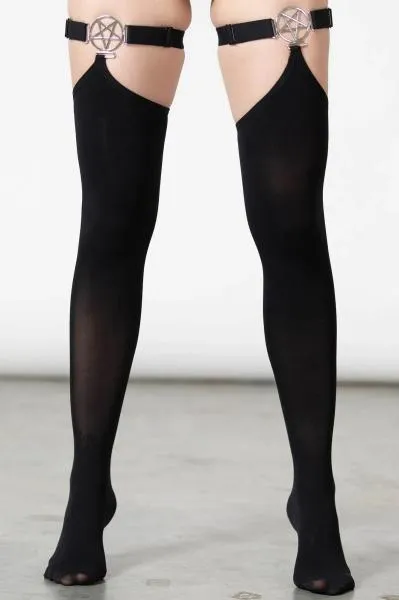 Fiendish Stockings - Black - One Size