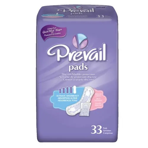 First Quality PV-923/1 Prevail Bladder Control Pads Heavy Abs, 16" Length, PK/33