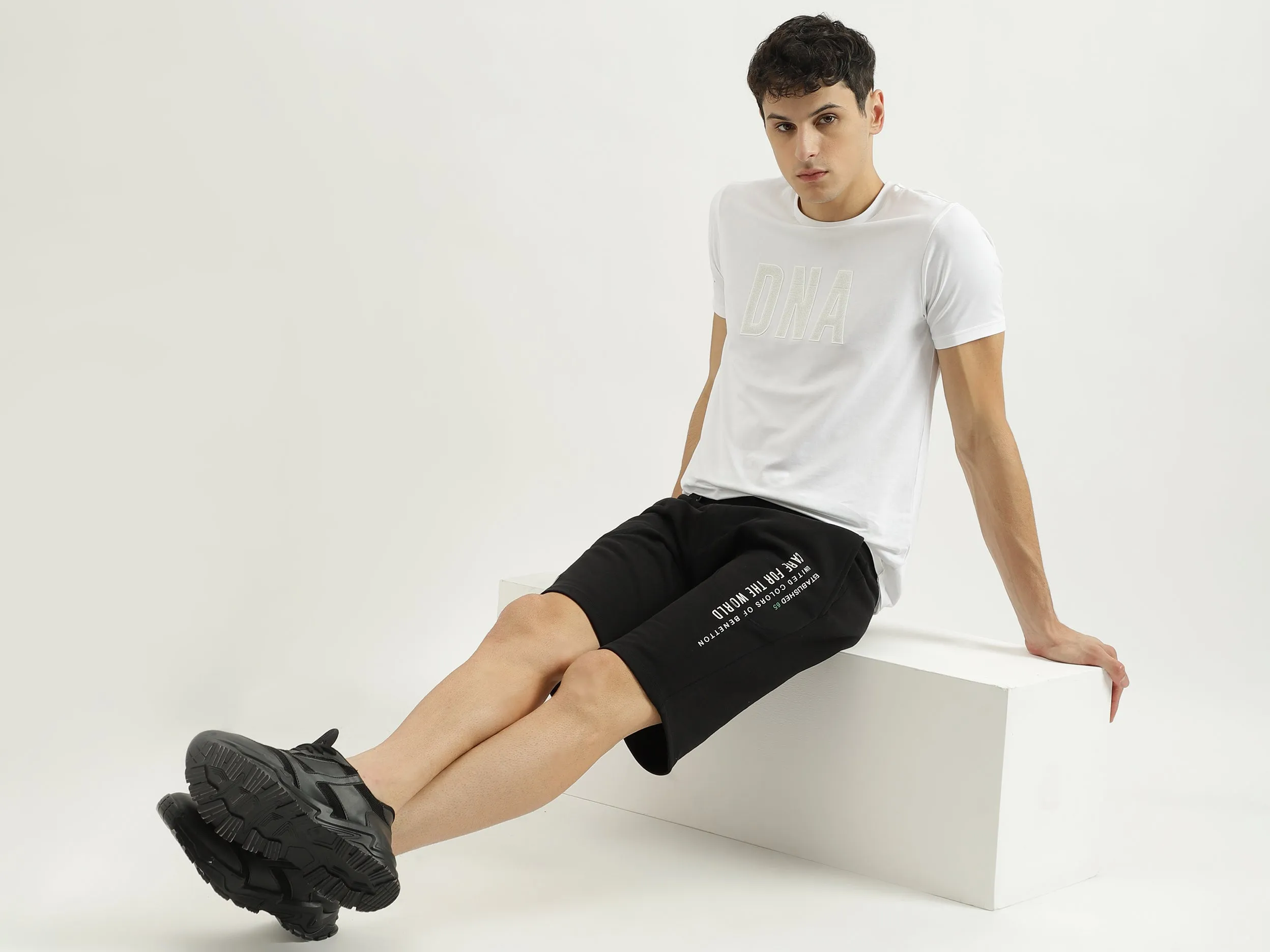 Flat Lock Detail Regular Fit Shorts