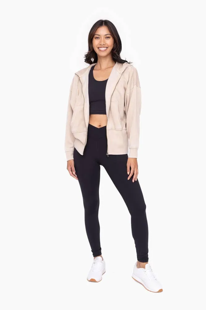 Fleece Hoodie Jacket with Tapered Sleeves