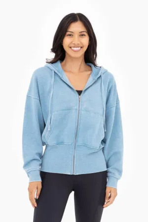 Fleece Hoodie Jacket with Tapered Sleeves