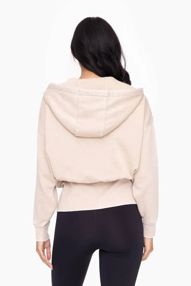 Fleece Hoodie Jacket with Tapered Sleeves