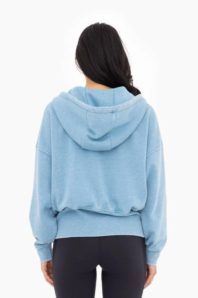 Fleece Hoodie Jacket with Tapered Sleeves