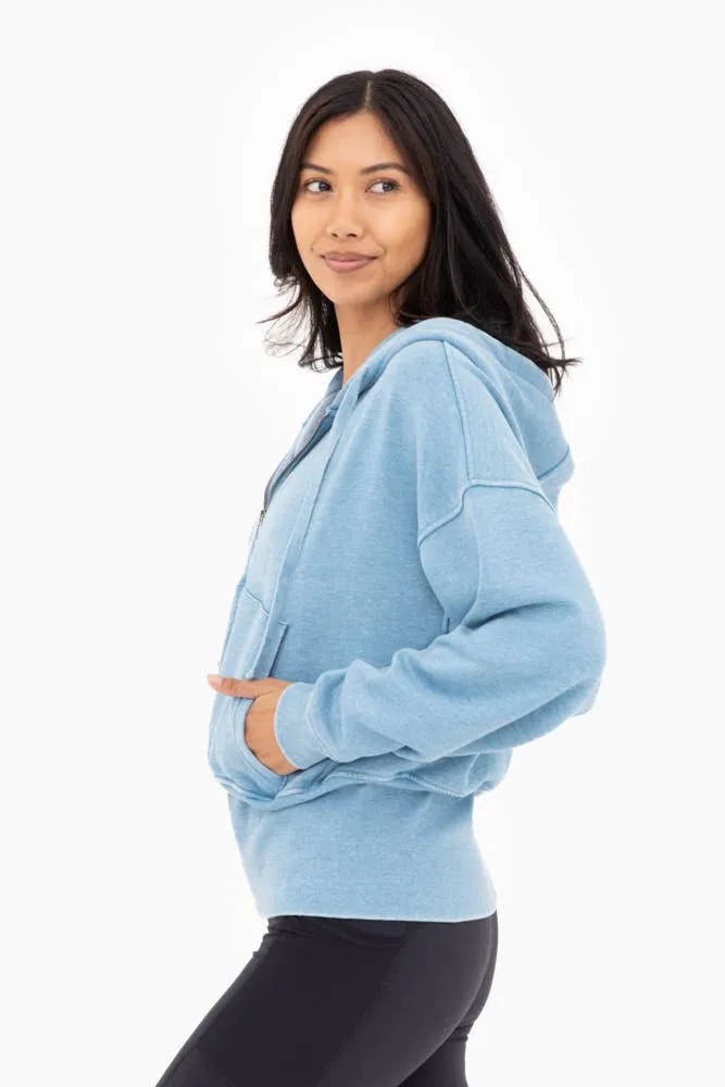 Fleece Hoodie Jacket with Tapered Sleeves