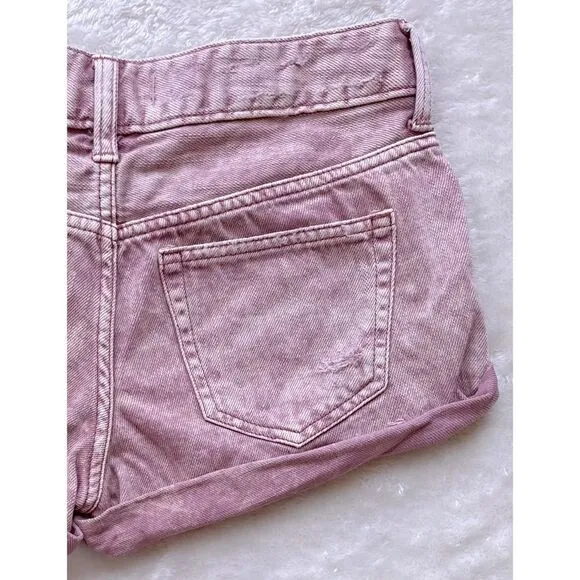 FREE PEOPLE x WE THE FREE Romeo Rolled Cut Off Denim Short in Mauve Swoon, 24
