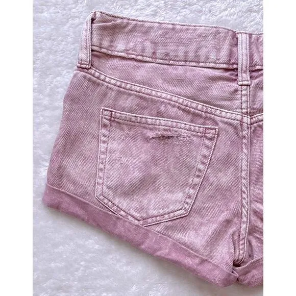 FREE PEOPLE x WE THE FREE Romeo Rolled Cut Off Denim Short in Mauve Swoon, 24