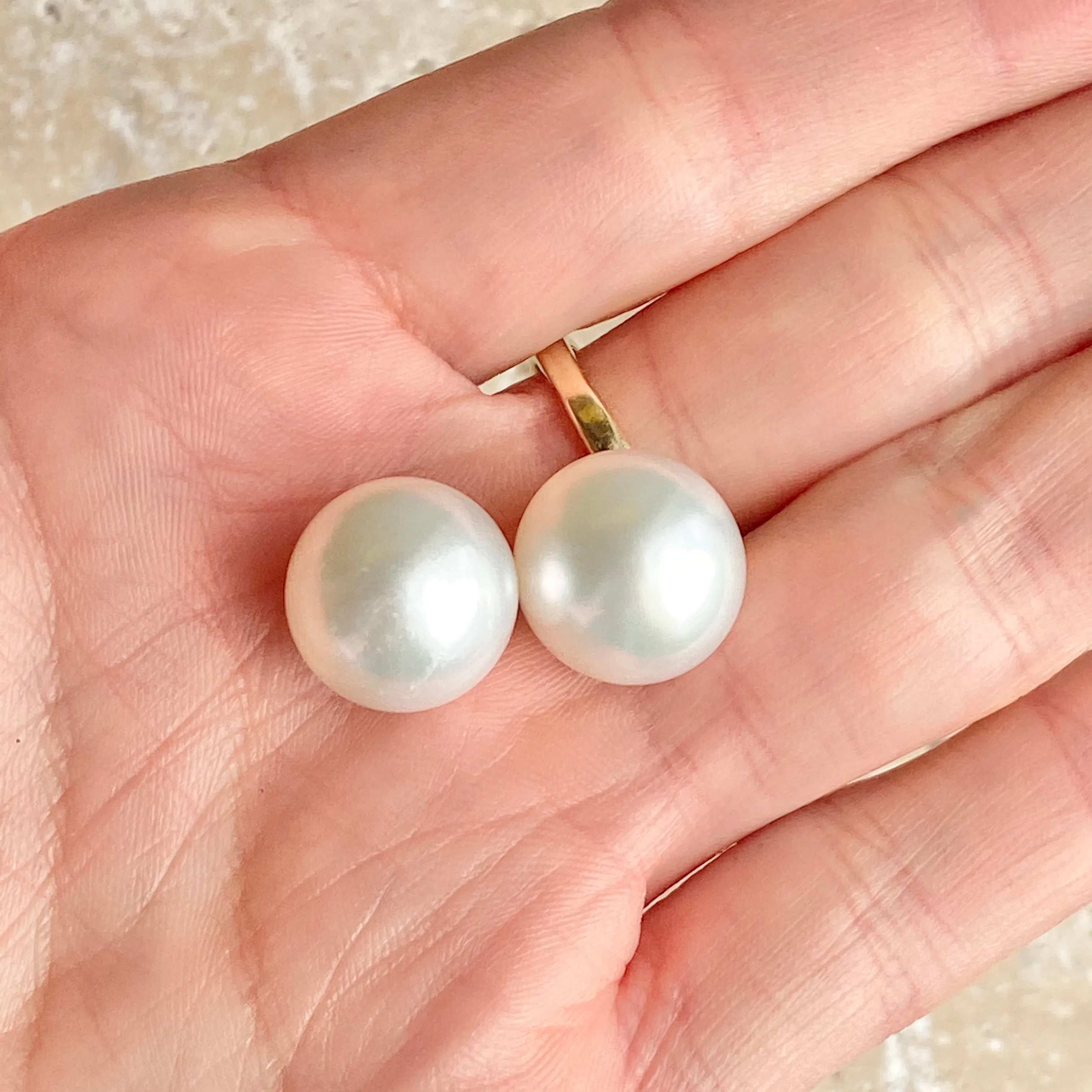 Genuine Cultured Paspaley South Sea Loose Pearl Pair "Fashion" Quality 14mm