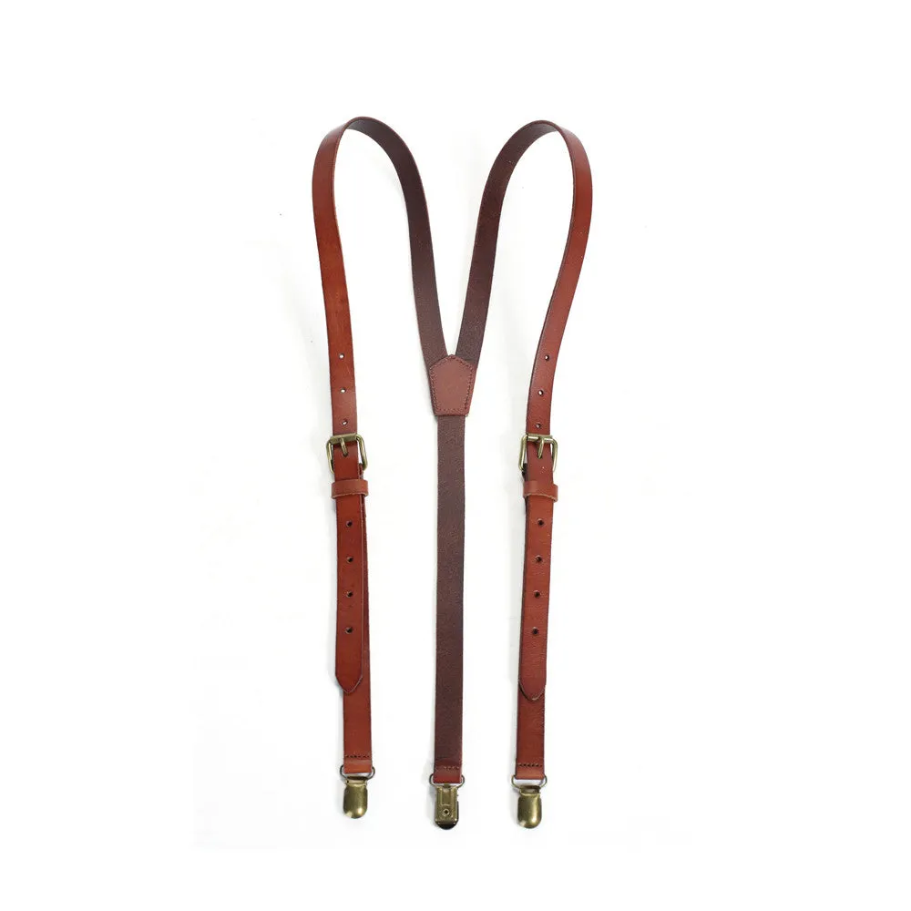 Genuine Leather Suspenders, Groomsman Wedding Suspenders