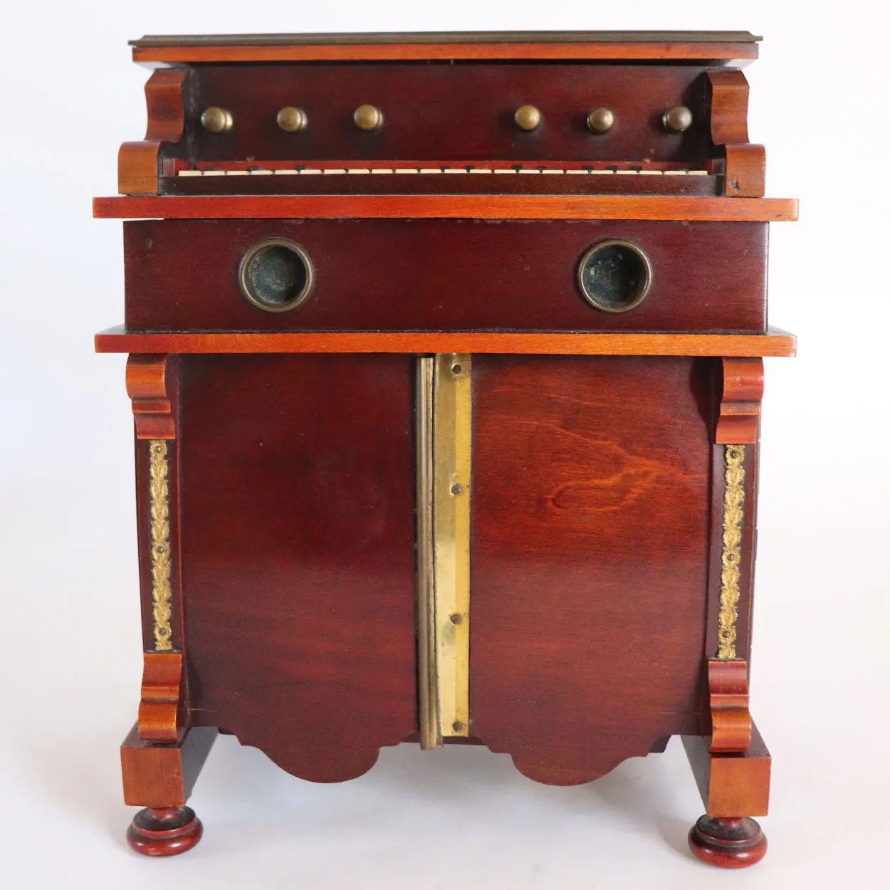 German Mahogany Novelty Pump Organ Smoker's Compendium Box