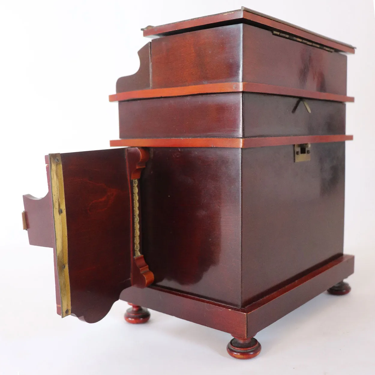 German Mahogany Novelty Pump Organ Smoker's Compendium Box