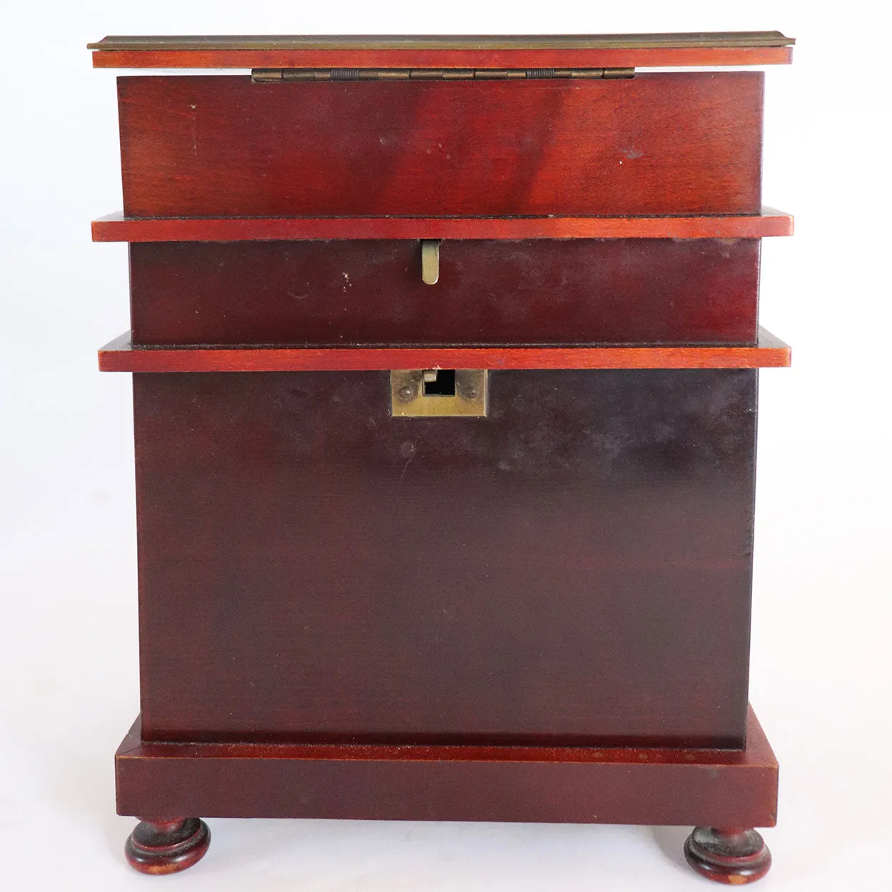 German Mahogany Novelty Pump Organ Smoker's Compendium Box