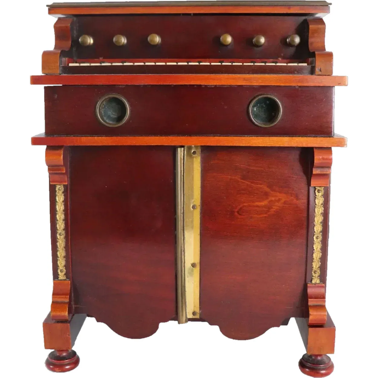 German Mahogany Novelty Pump Organ Smoker's Compendium Box