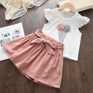 Girls' Summer Cotton Two-Piece Sets