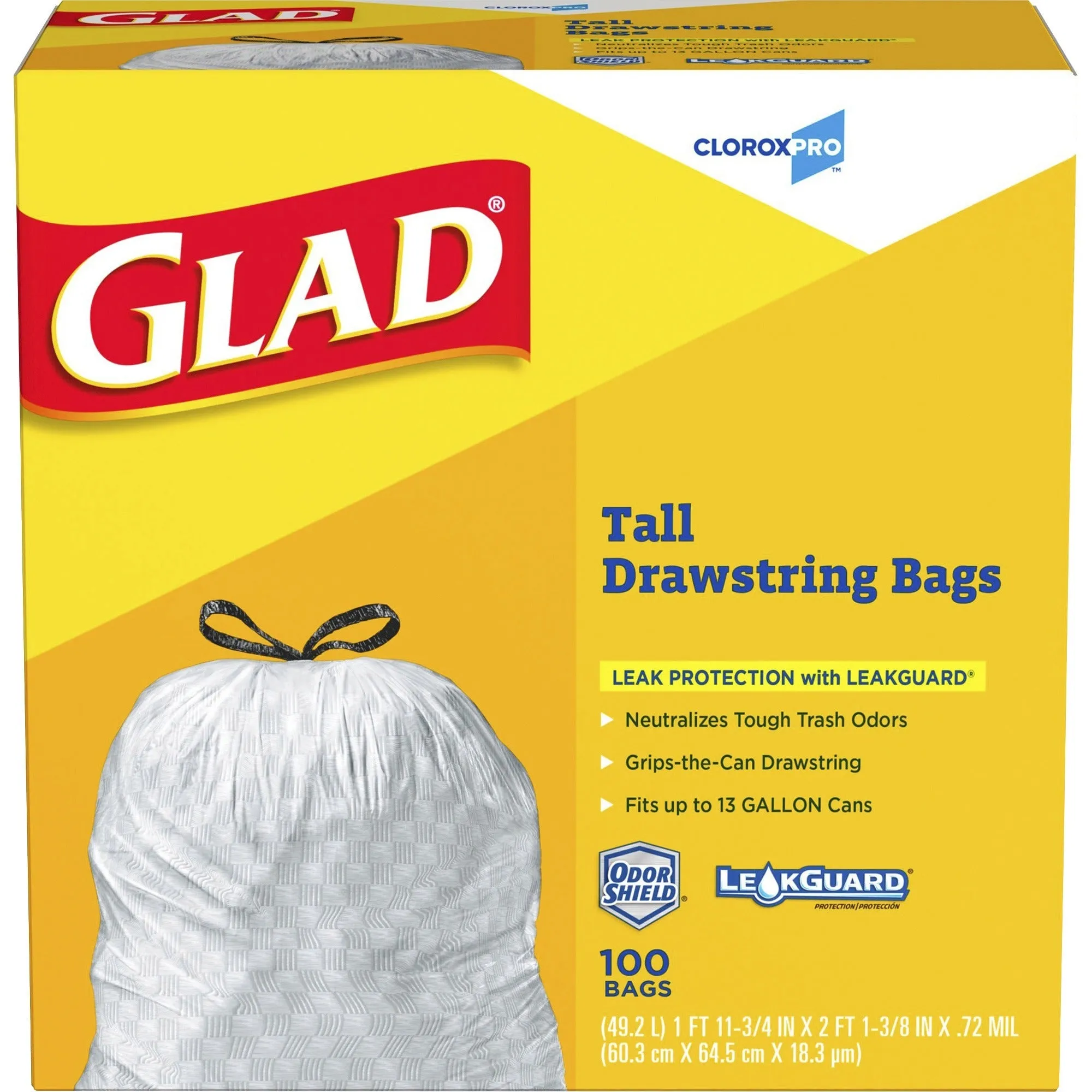 Glad ForceFlex Tall Kitchen Drawstring Trash Bags