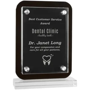 Glass Award - Floating Black Plaque