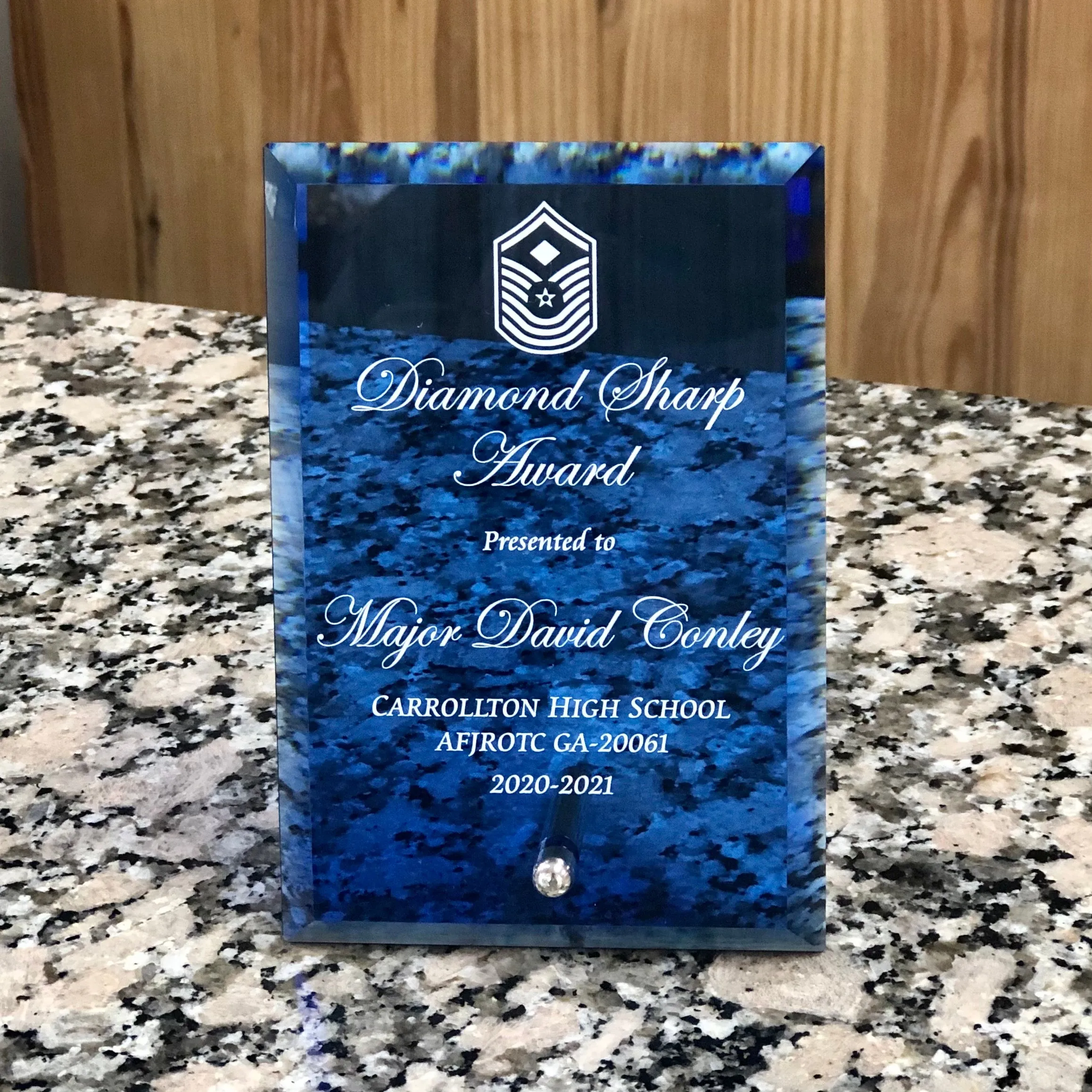 Glass Award - Standing Plaque