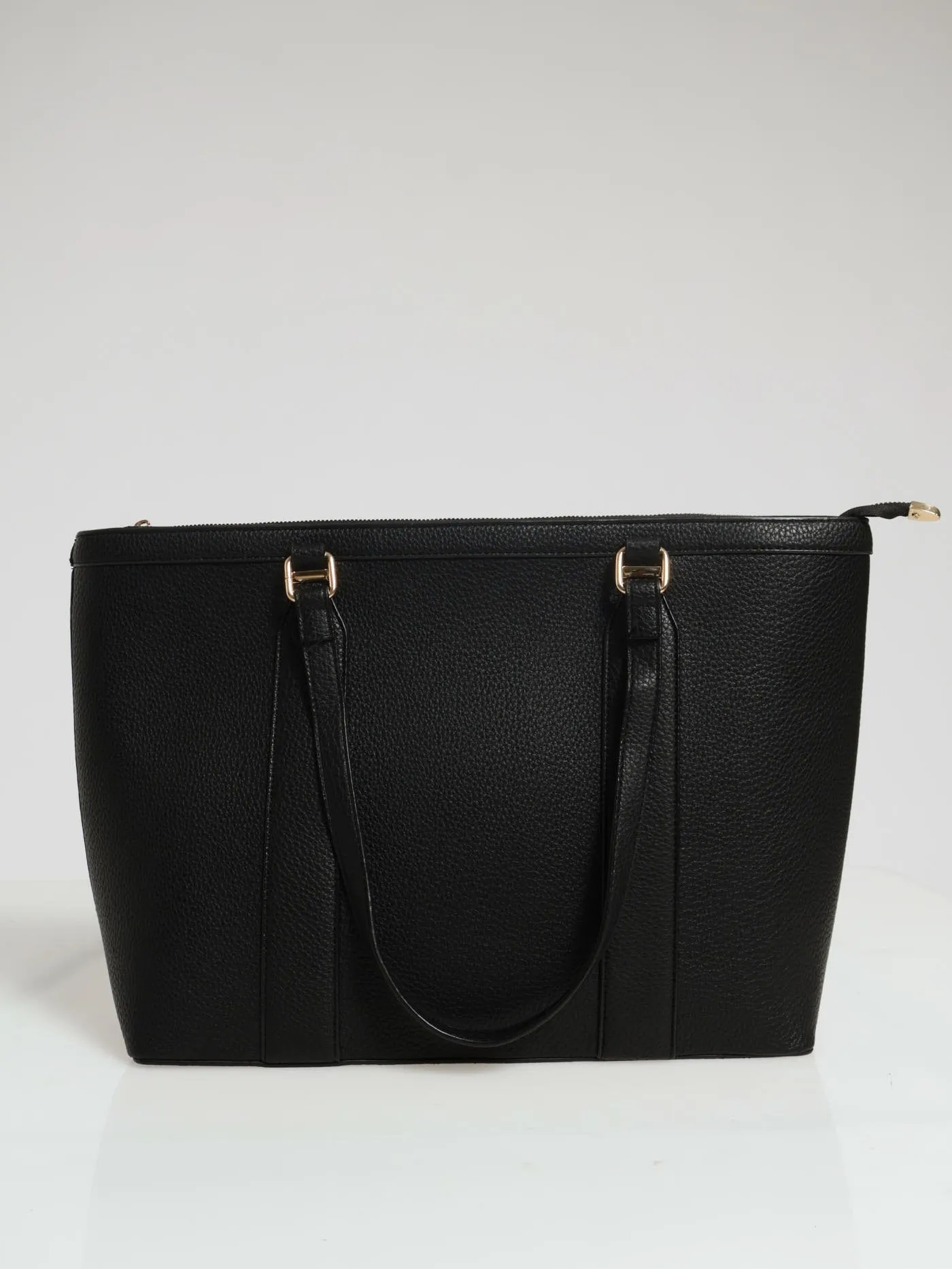 Gold Pebble Shopper Bag - Black