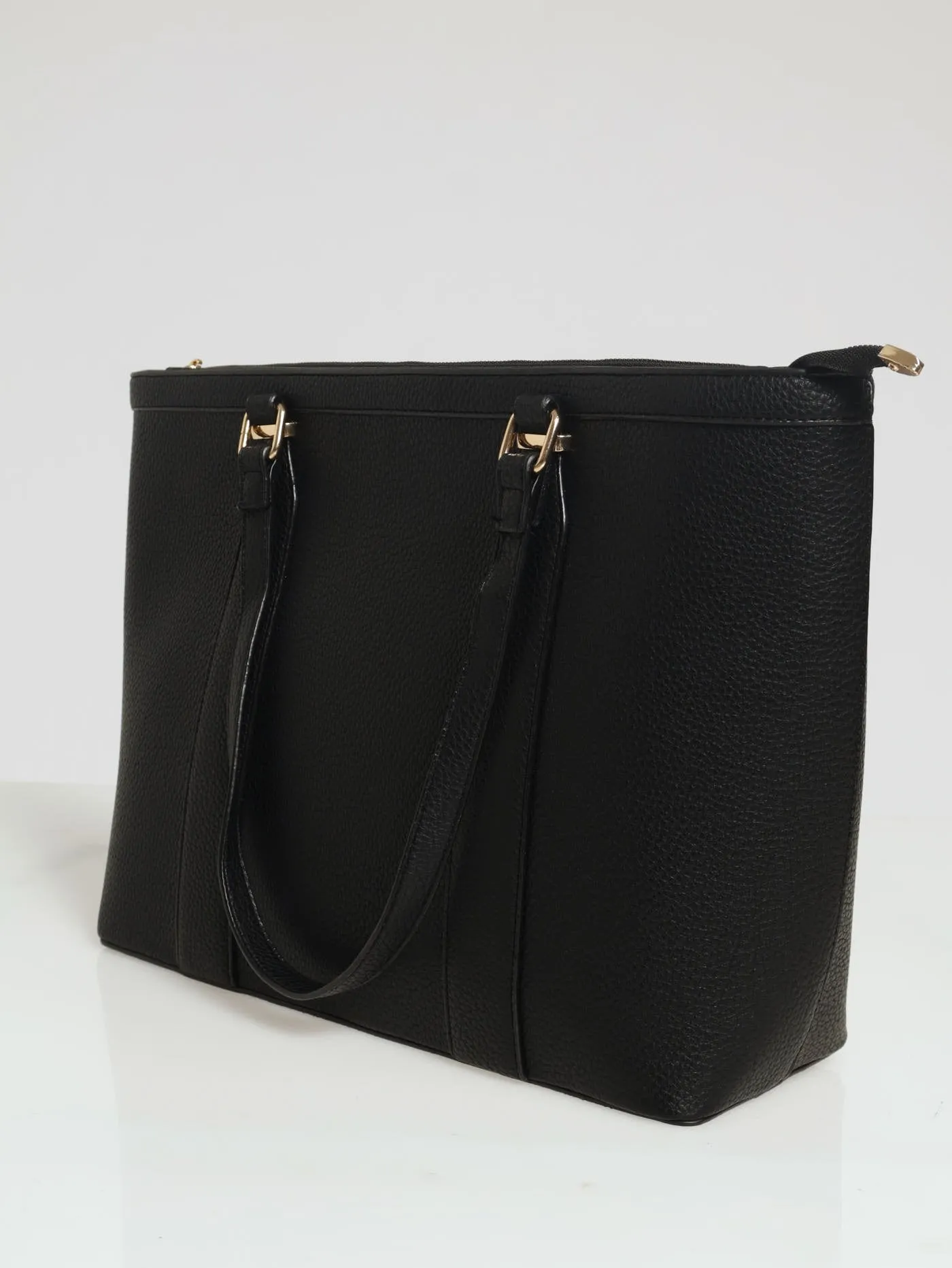 Gold Pebble Shopper Bag - Black