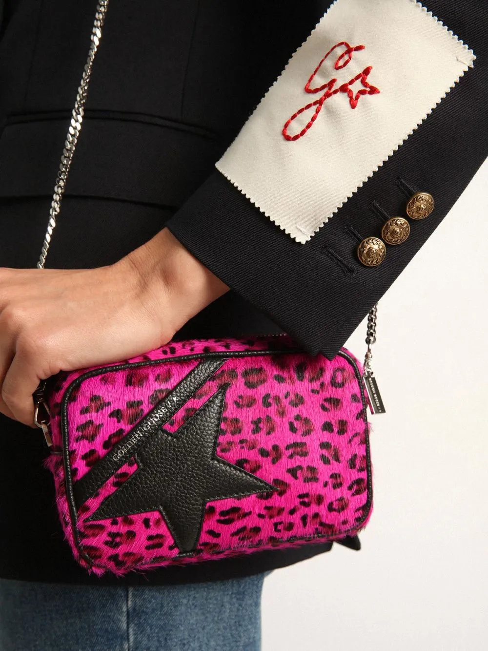 Golden Goose Mini Star Bag in fuchsia