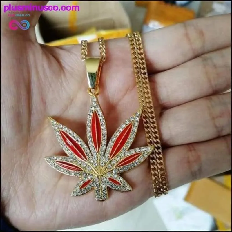 Gorgeous Enamel Leaf Pendant Necklace || PlusMinusco.com