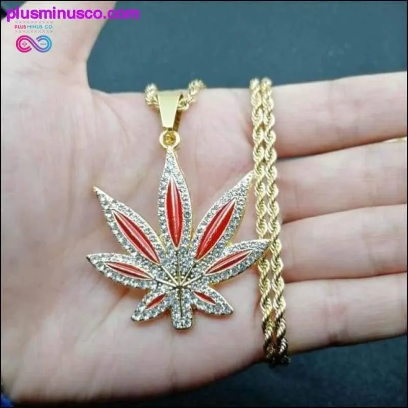Gorgeous Enamel Leaf Pendant Necklace || PlusMinusco.com