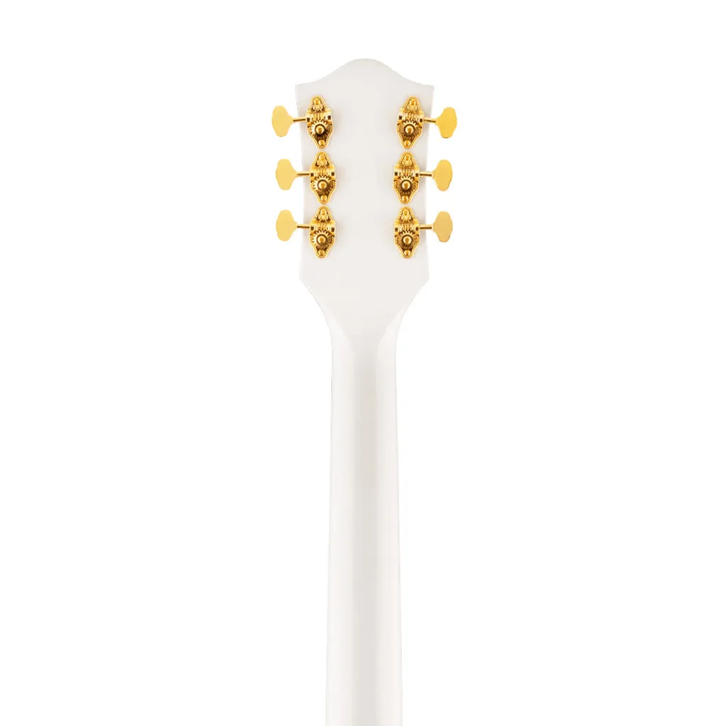 Gretsch G5422TG Electromatic Classic Hollow Body Double-Cut Bigsby Electric Guitar, Snowcrest White