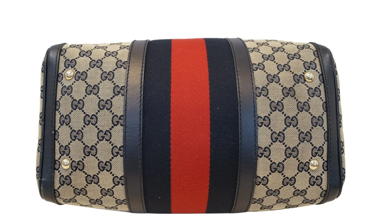 GUCCI Vintage Web Medium Original GG Boston Bag with Signature Web