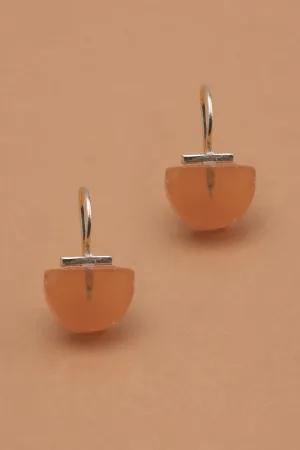 Half Moon Orange Fish Hook Earrings