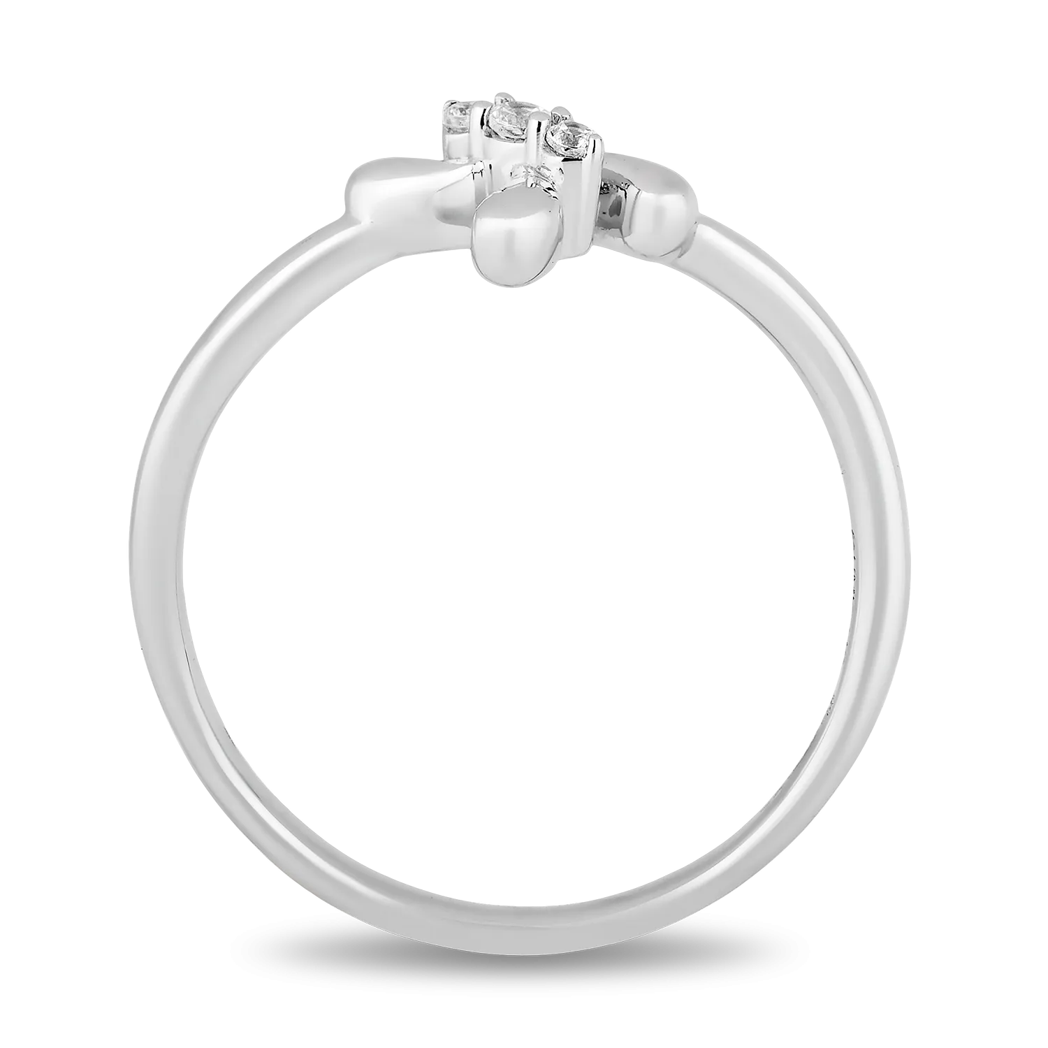 Hallmark Fine Jewelry Contemporary Cross Ring in Sterling Silver with 1/20 Cttw of Diamonds