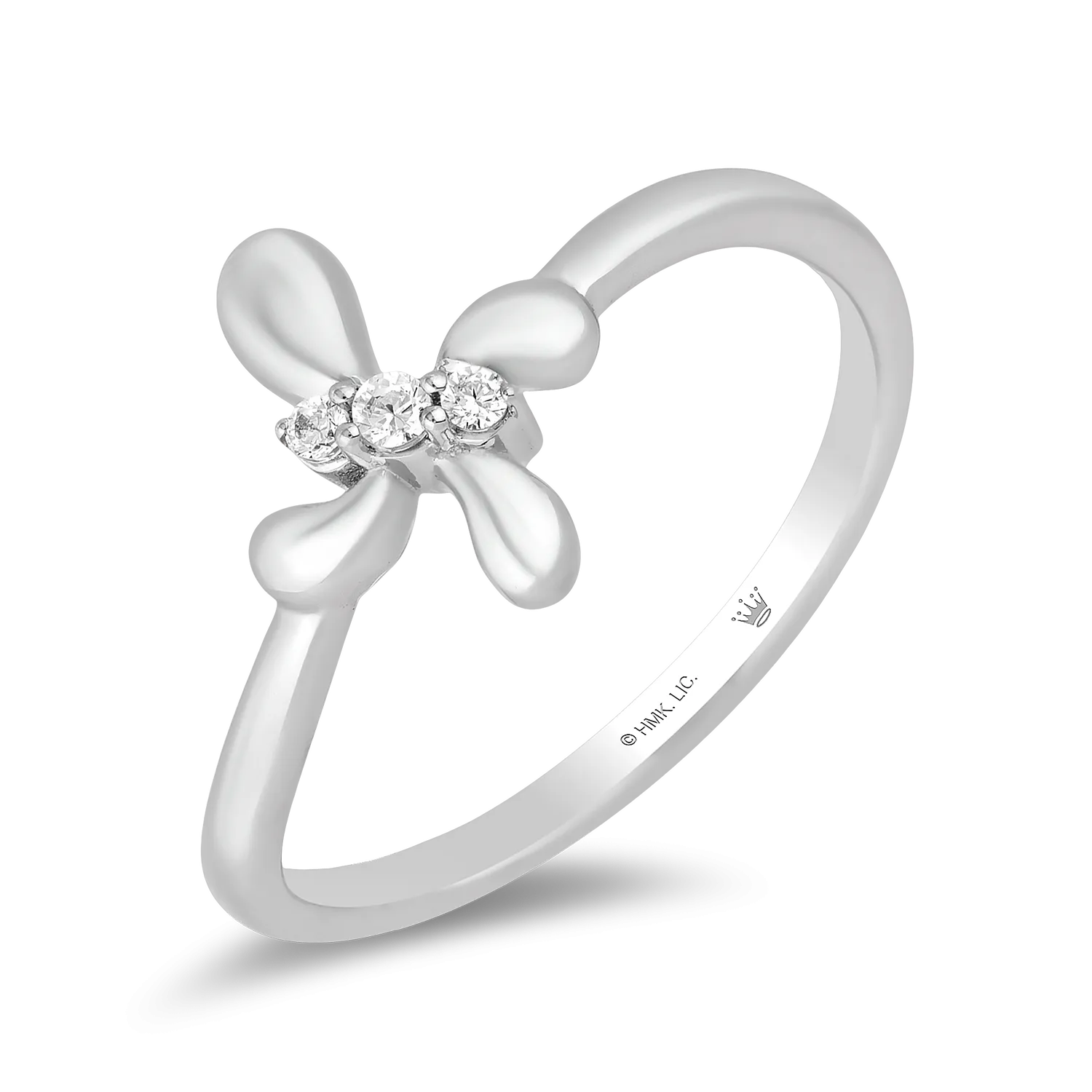 Hallmark Fine Jewelry Contemporary Cross Ring in Sterling Silver with 1/20 Cttw of Diamonds