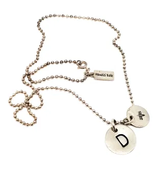 Hanalei babe D alphabet sterling silver dragonfly necklace 925 California