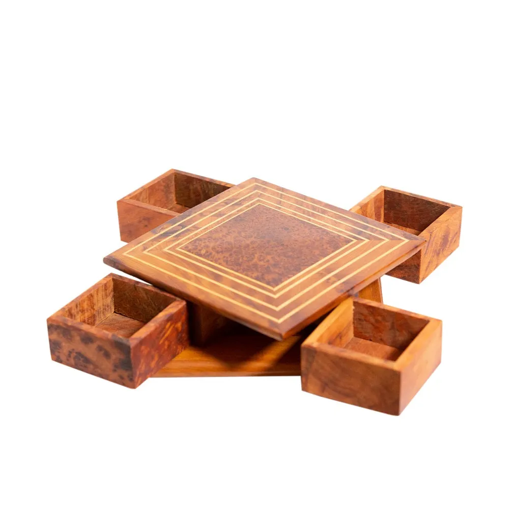 Handcrafted Moroccan Thuya Wood Hidden compartment Jewelry Box
