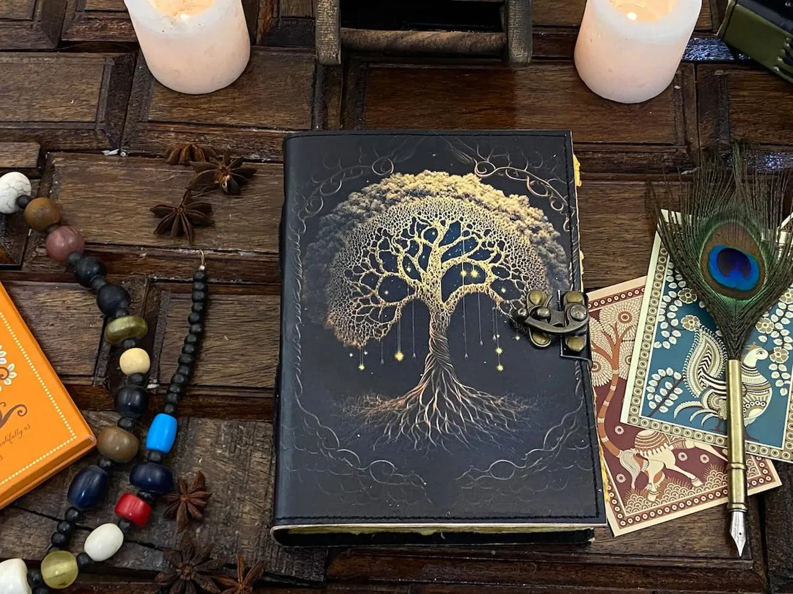 Handmade Leather Journal Tree of Life