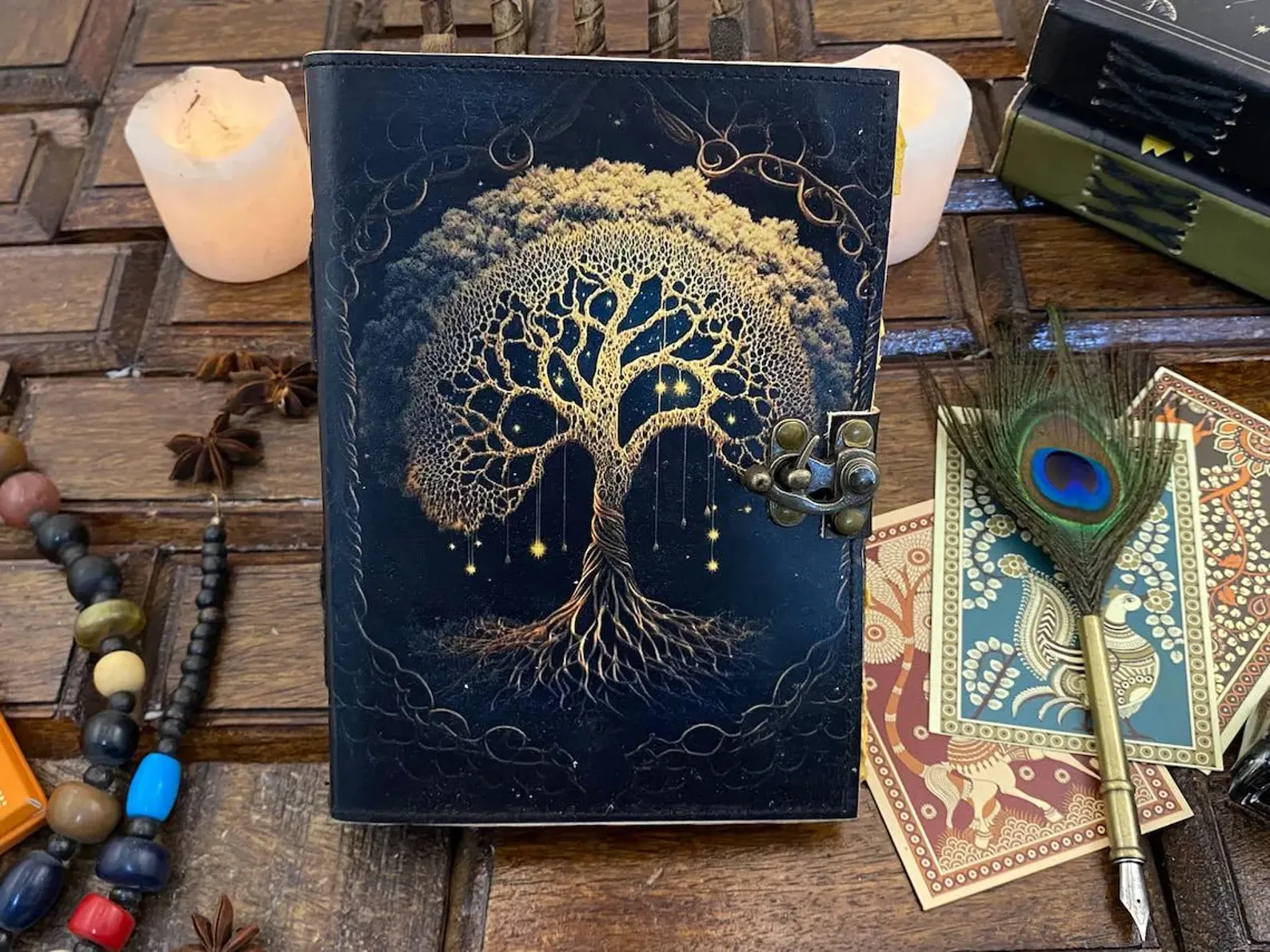 Handmade Leather Journal Tree of Life