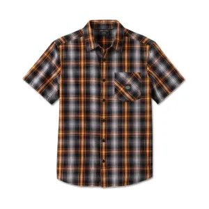 Harley-Davidson® Men's Staple Short Sleeve Shirt - Plaid - Harley Black & Quiet Shade
