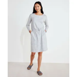 Haven Well Within Organic Cotton Interlock Long Sleeve Shift Dress M Drawstring